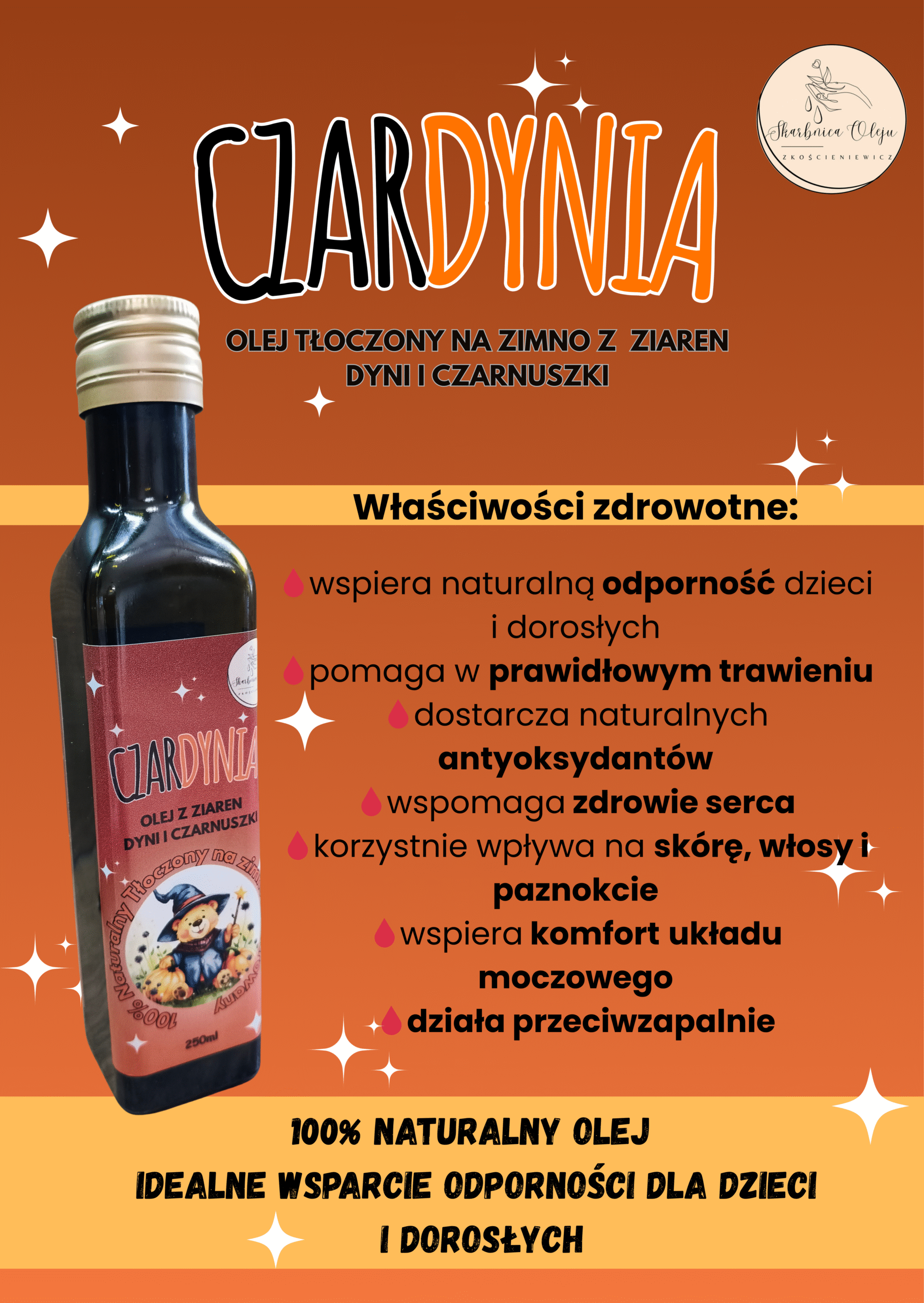 CzarDynia – olej z nasion dyni i czarnuszki - bez metali ciężkich i pleśni (BADANIA) - obrazek 2